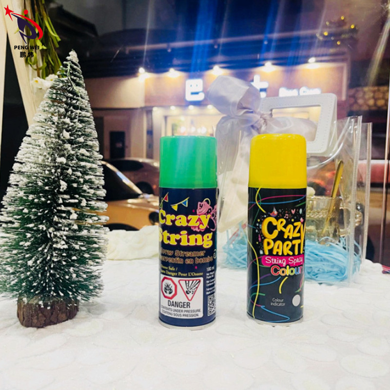 jet multicolore de ficelle de l'anniversaire 250ml, jet fou de partie de ficelle de Noël