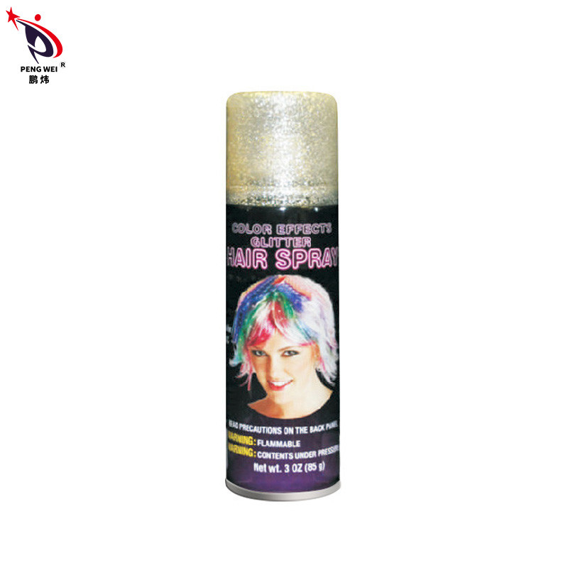 Le scintillement provisoire multicolore de cheveux pulvérisent le propulseur lavable de gaz