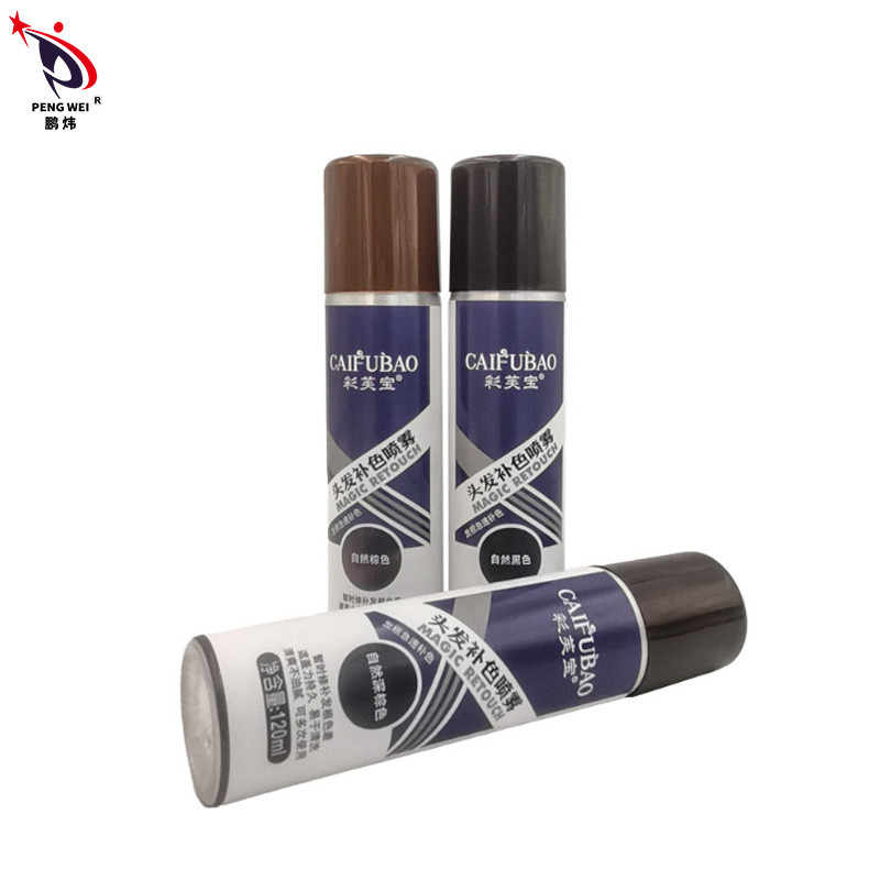 Les couleurs de cheveux de Brown foncé de noir d'ODM d'OEM pulvérisent le jet provisoire 40*140mm de couleur de racine du poil