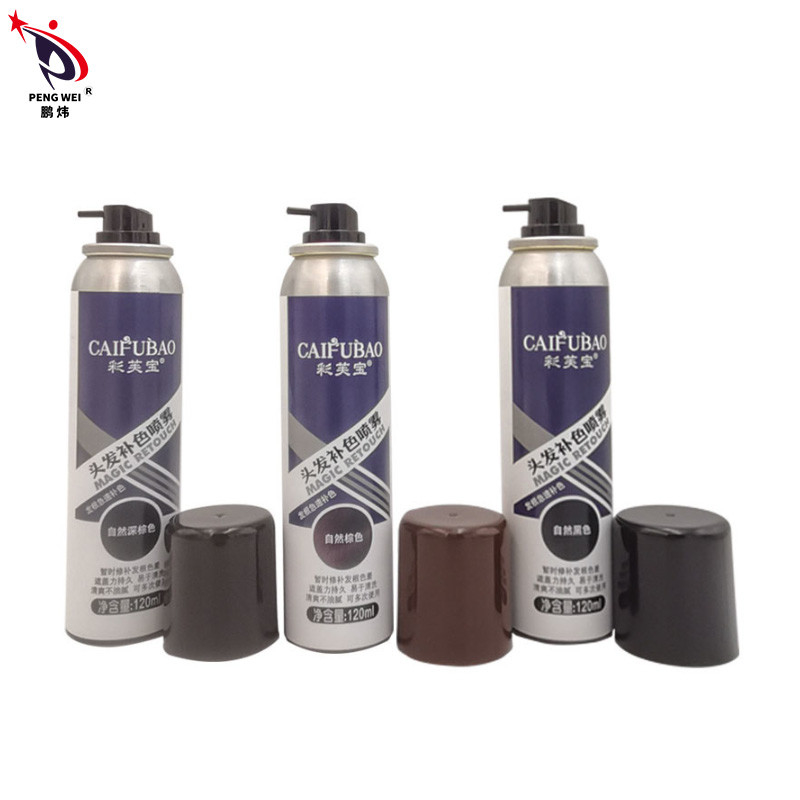 Les couleurs de cheveux de Brown foncé de noir d'ODM d'OEM pulvérisent le jet provisoire 40*140mm de couleur de racine du poil