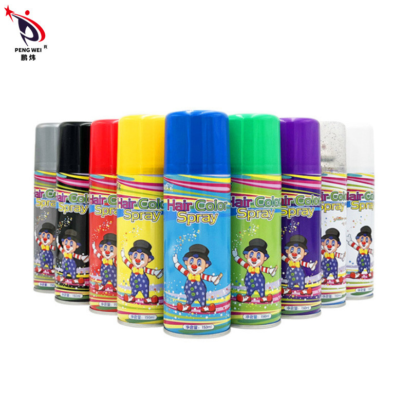 Spray de teinture de cheveux multicolore écologique pour les fêtes
