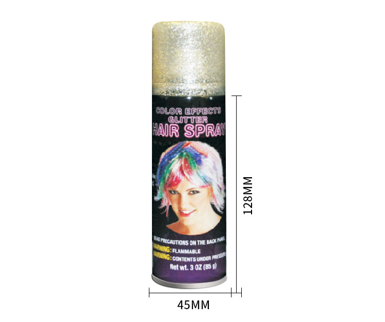Le scintillement provisoire multicolore de cheveux pulvérisent le propulseur lavable de gaz