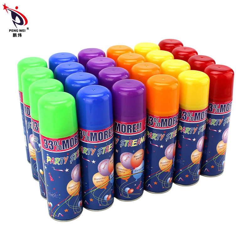 Non toxique Silly String Spray Facile à nettoyer Coloré Noël Halloween Fête de la ficelle folle