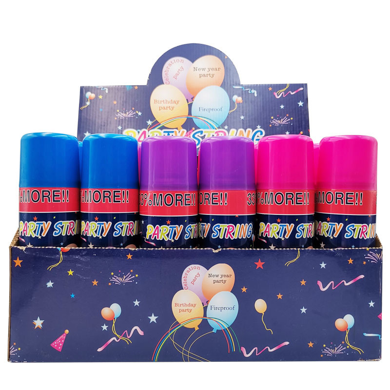 Non toxique Silly String Spray Facile à nettoyer Coloré Noël Halloween Fête de la ficelle folle