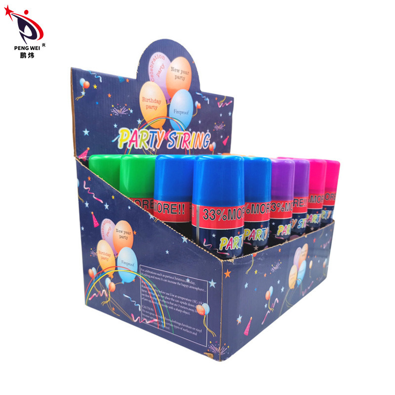 Non toxique Silly String Spray Facile à nettoyer Coloré Noël Halloween Fête de la ficelle folle