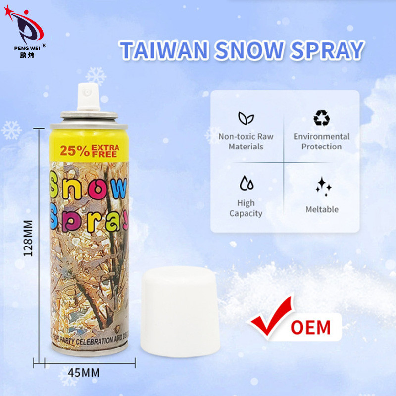 Spray à neige artificielle instantanée non toxique, sans odeur et personnalisé, de 3 ans