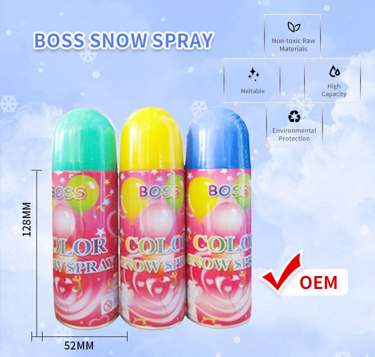 Spray artificiel de neige blanc ou coloré 400 ml Fête de célébration