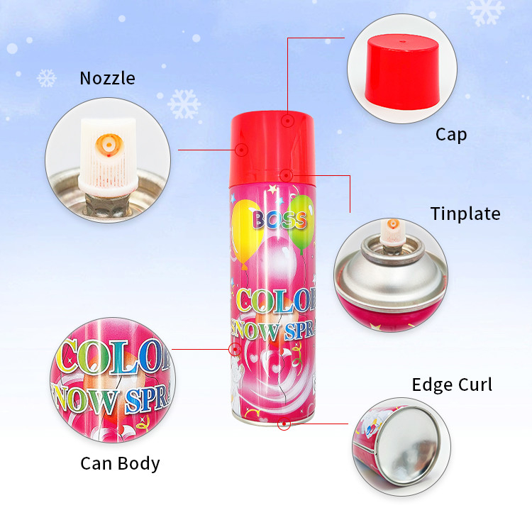 Vente en gros Fête de simulation colorée Spray de neige 52*185mm Pour la fête amusante