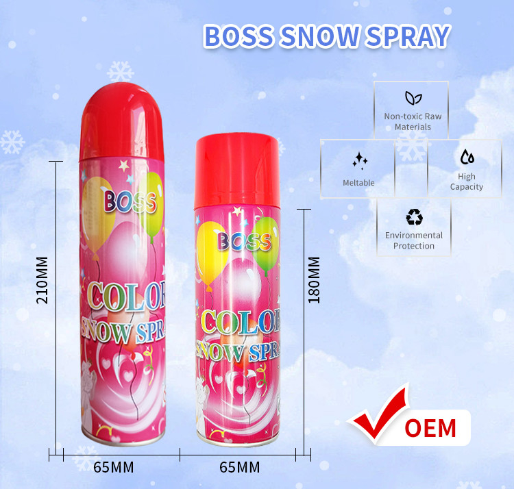 Vente en gros Fête de simulation colorée Spray de neige 52*185mm Pour la fête amusante