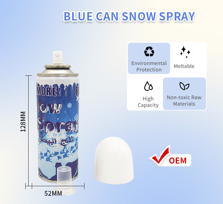 250 ml de bonne formule mousse de neige Spray mariage fête de fête de neige Spray dans des boîtes d'étain
