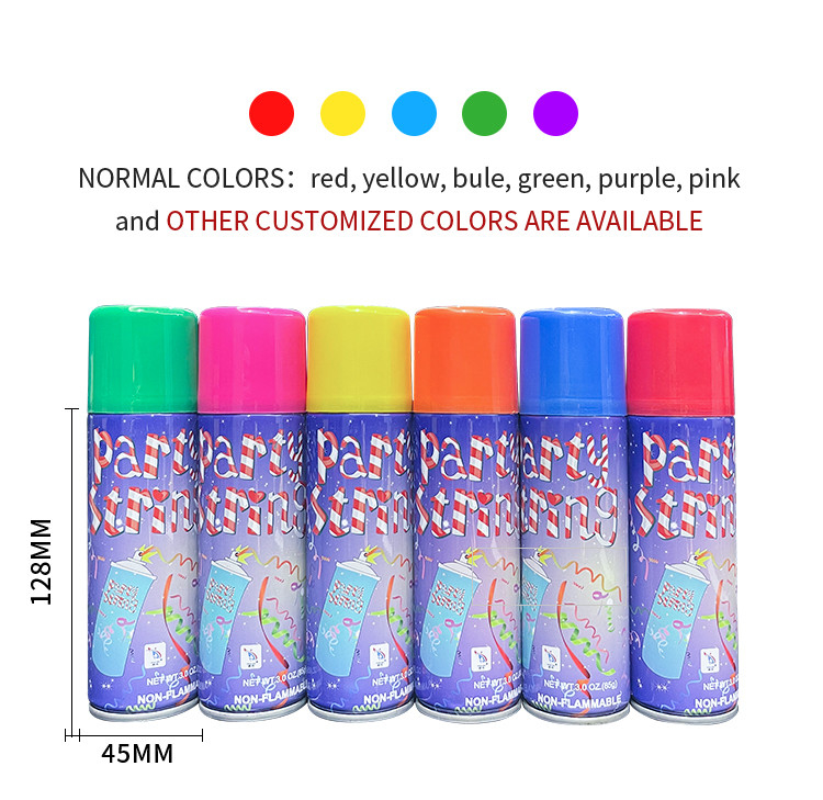 Fait sur mesure drôle 80g couleur Silly String Spray Fête de mariage